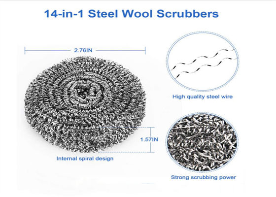 Dia6*6mm 9g स्क्रबर क्लीनिंग बॉल स्टेनलेस स्टील किचन टूल