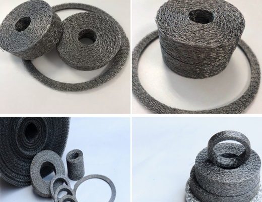 ऑटोमोबाइल मफलर के लिए 60 * 40 * 20 मिमी बुना हुआ वायर मेष गैस्केट शॉकप्रूफ 30 मिमी