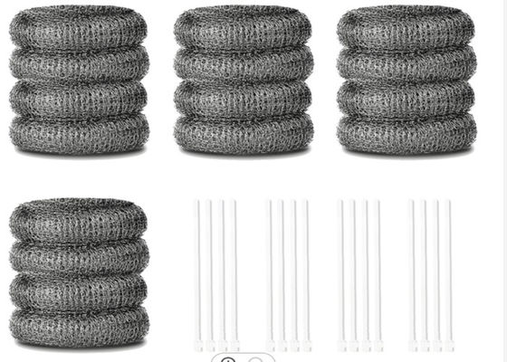 जस्ती स्टेनलेस स्टील मेष स्कॉरर 10g 15g गोल आकार मजबूत सफाई क्षमता