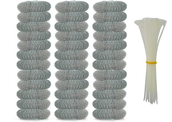 2*6cm 7.5g स्टेनलेस स्टील क्लीनिंग बॉल / सिल्वर मेटल किचन स्क्रबर